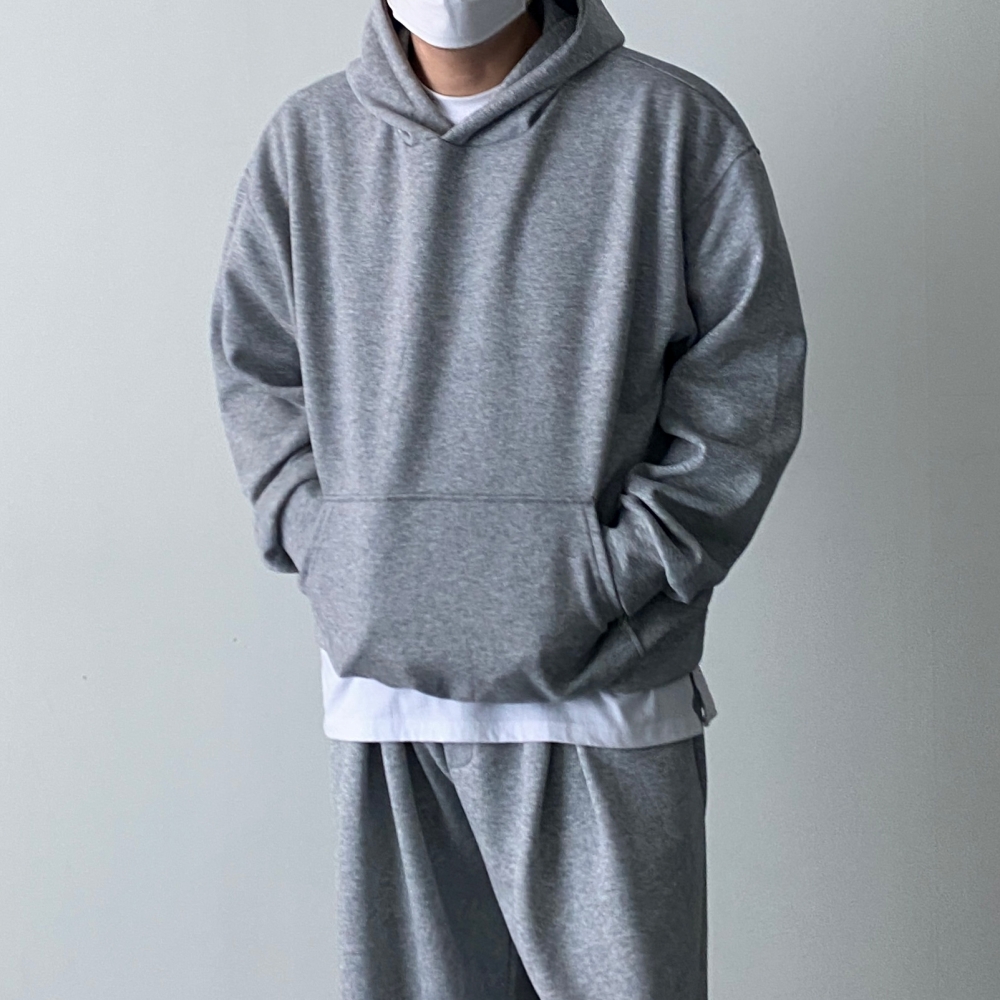 오버핏후드티 남자오버핏맨투맨 무지티 - 상품 이미지