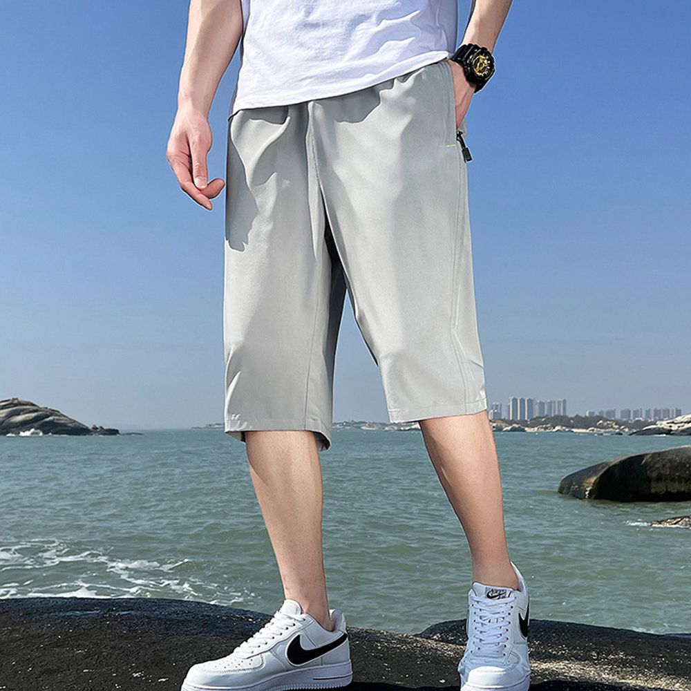 남성 트레이닝 7부 반바지 쿨링 하프 팬츠 운동복 짐웨어 헬스복 기능성 우븐 작업 - 상품 이미지