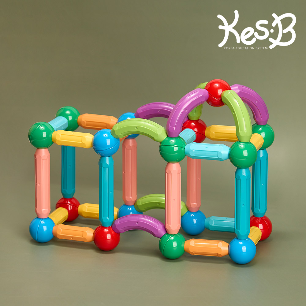 [캐스비] 뉴팝마그네틱블럭64p 자석블럭 마그네틱블록 창의놀이 사고력자석놀이 KesB - 상품 이미지