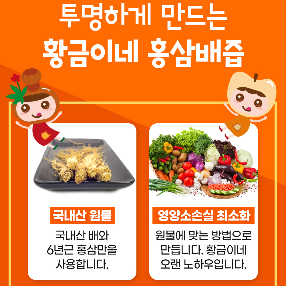 6년근 키즈 홍삼배즙 100ml 30포 진액 엑기스 - 상세 이미지 5