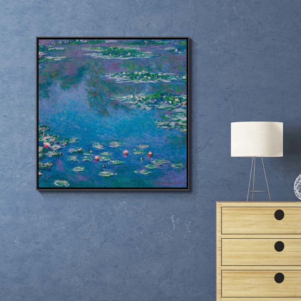클로드 모네 수련 그림 70 x 70cm 명화거실 카페 인테리어 대형 캔버스 띄움 액자 - 상세 이미지 4