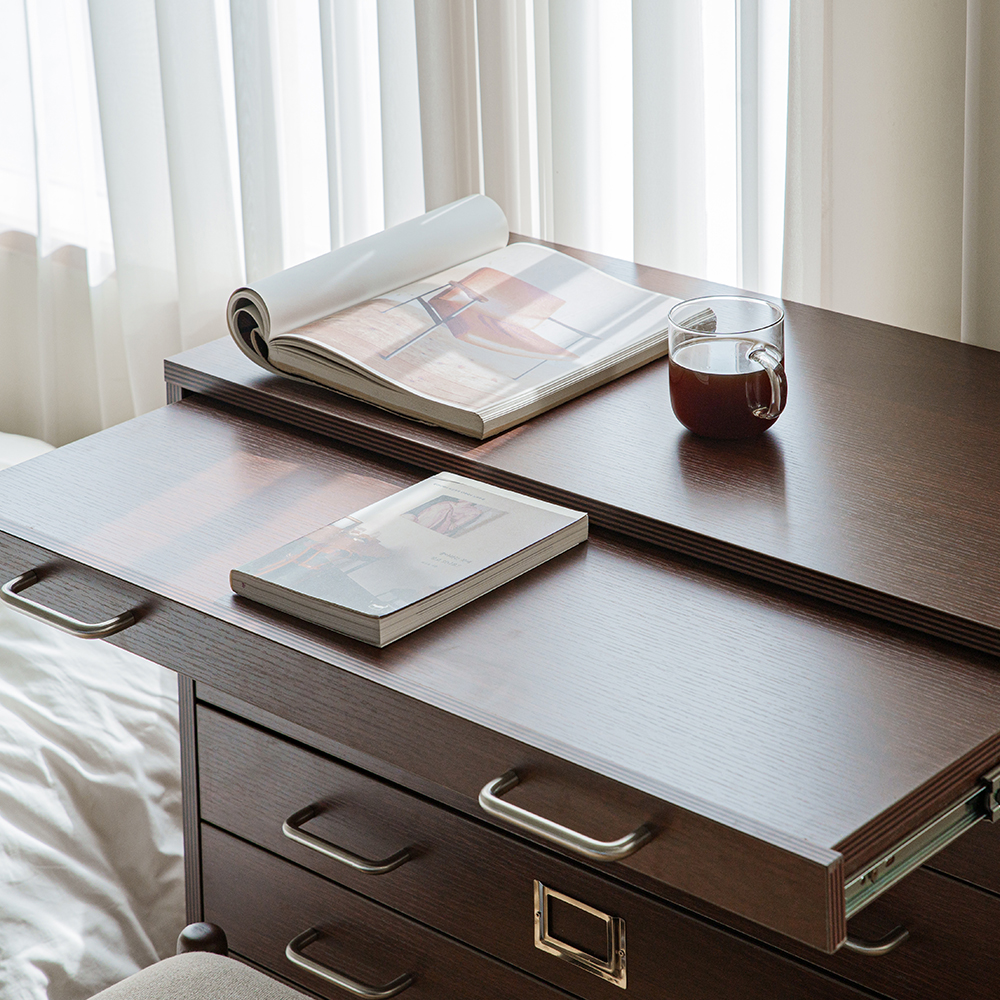 누크 4단 수납 서랍장 지류함 800