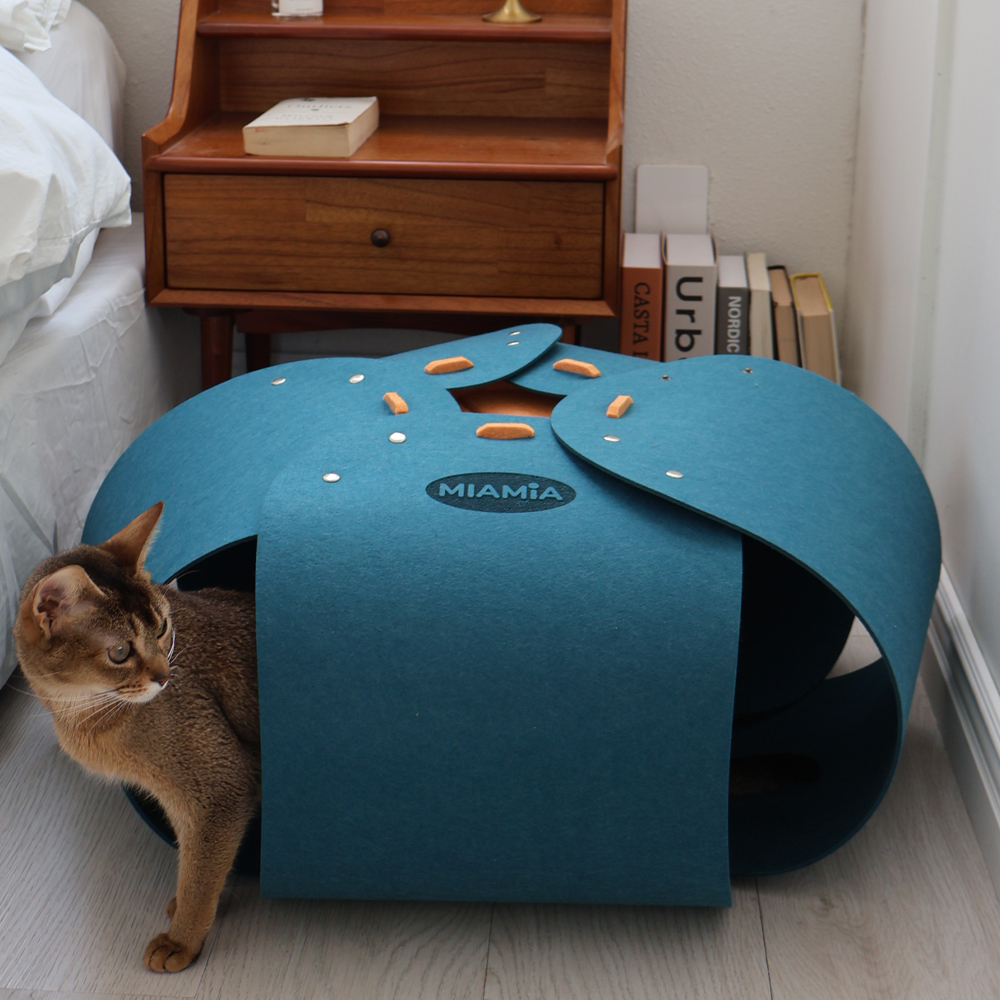 MIAMIA 플라워 고양이 숨숨 터널 집 캣 장난감 놀이터 미로