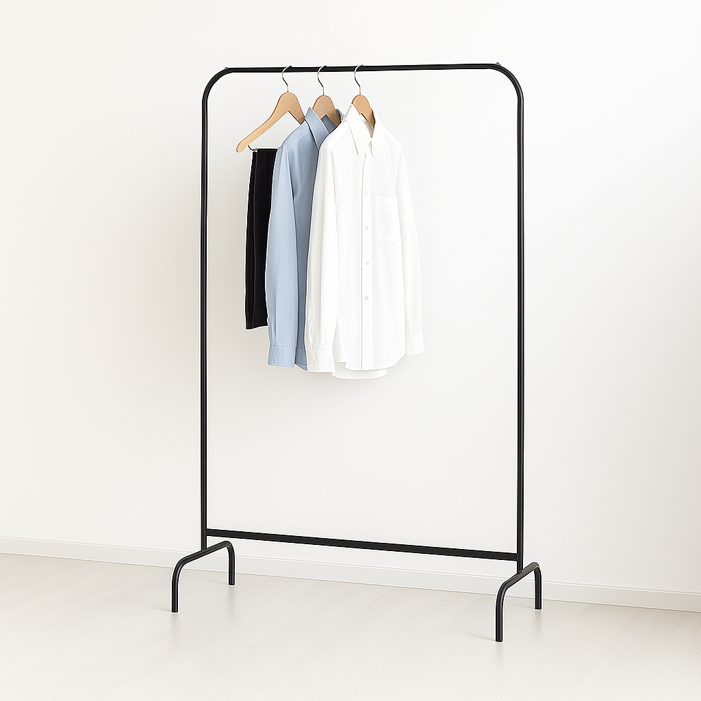 시스템행거 이케아 행거 스탠드 옷걸이 철제 조립 물리그 블랙 2단