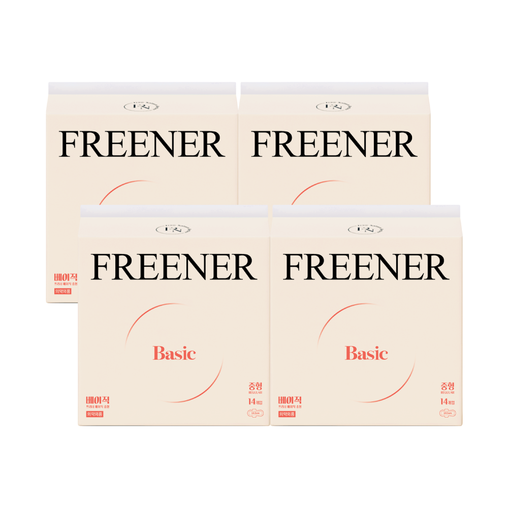 프리너 베이직 유기농 생리대 (중형/대형) 2+2팩 제품 이미지