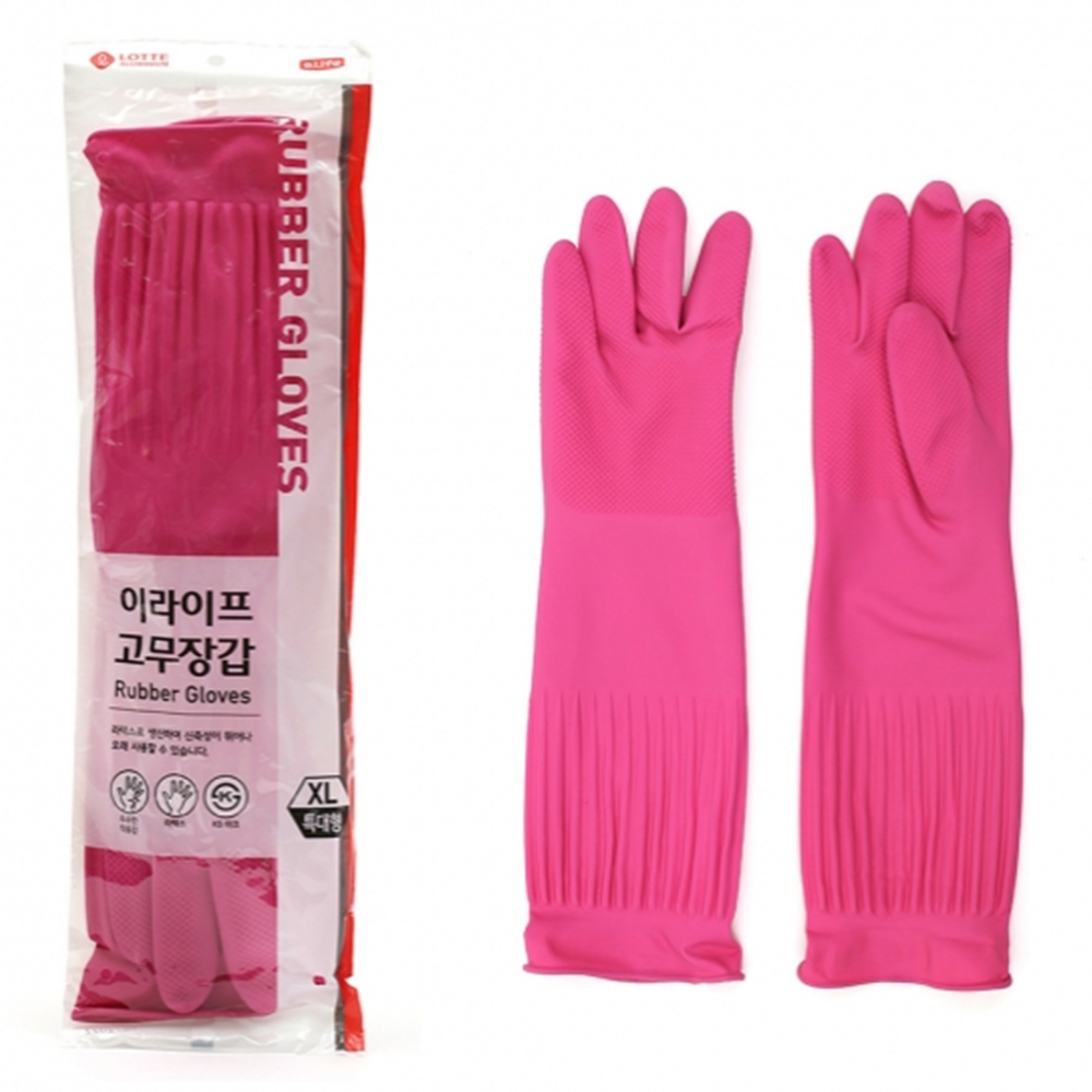 업소용 주방 긴고무장갑 라텍스 설거지장갑 양손 일반형 XL - 메인 이미지