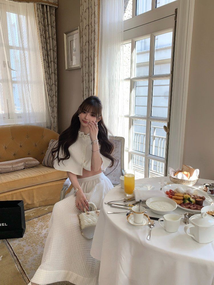 하이엔드 디벨롭 와플 핸드메이드 카멜리아 숄 세트 : 로즈드제이