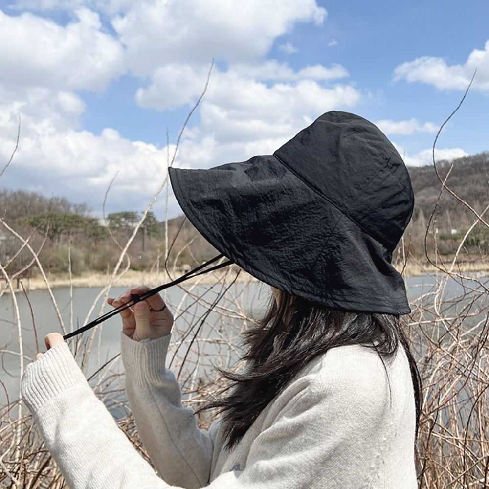 챙넓은 모자 자외선차단 버킷햇 햇빛가리개 등산 사파리 끈 탈부착 3색