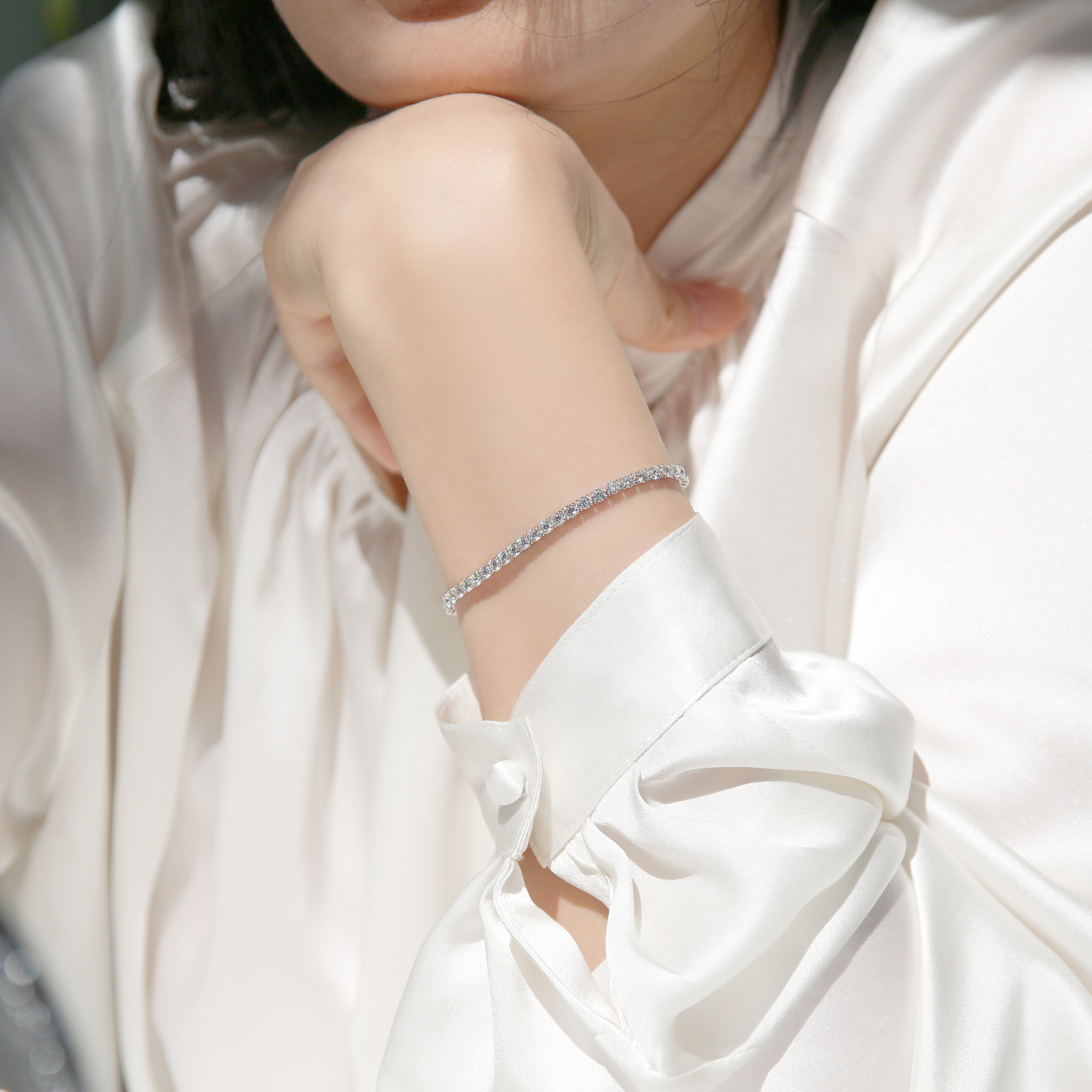 1부 3mm 랩다이아몬드 테니스팔찌 신형 14k - 상세 이미지 4