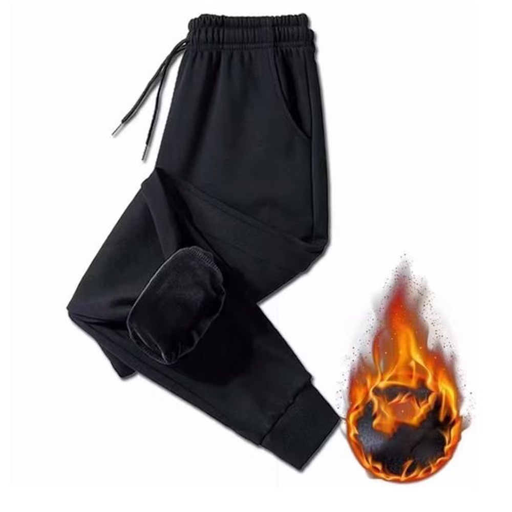 남자와 이드 팬츠 밴딩 융털 겨울 남성 기모 바지 조거 트레이닝 세미와 남자밴딩 회색 - 상품 이미지