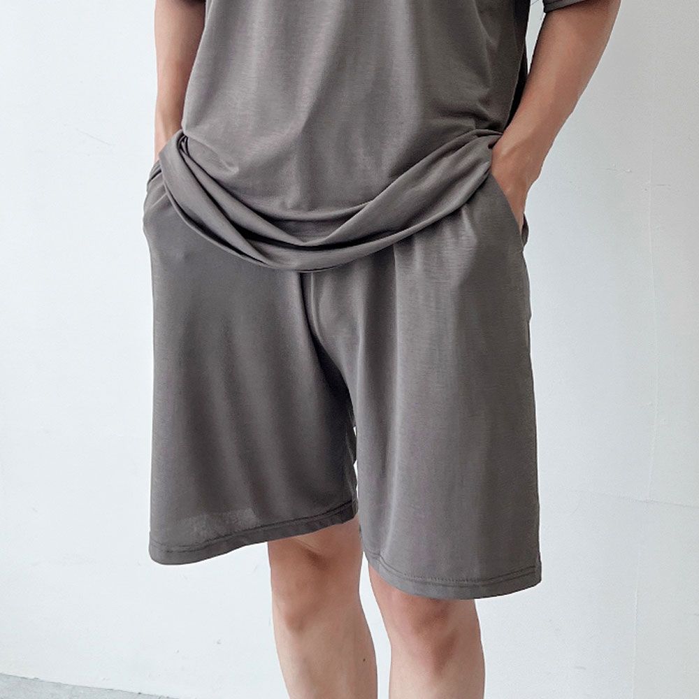 남자 쿨 반바지 편한 허리밴딩 홈웨어 여름 남성 - 상품 이미지