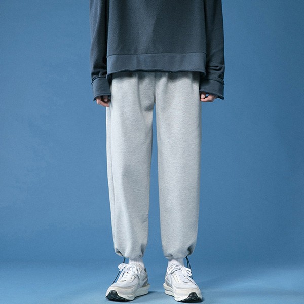남성 데일리 일자 조거 팬츠 트레이닝 바지 IS- PA 34 밴딩 - 메인 이미지