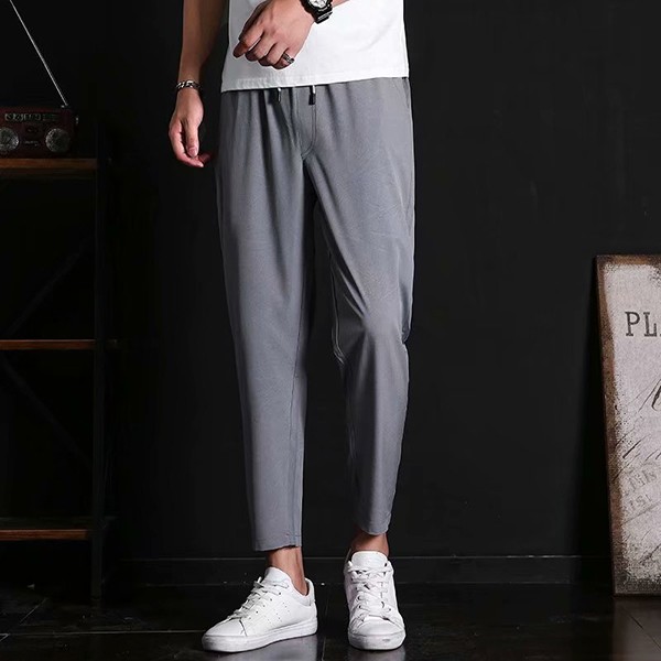 2컬러 레귤러 핏 베이직한 밴딩 팬츠 IS- PA 45N 남성 바지 데일리룩 롤업 - 상품 이미지