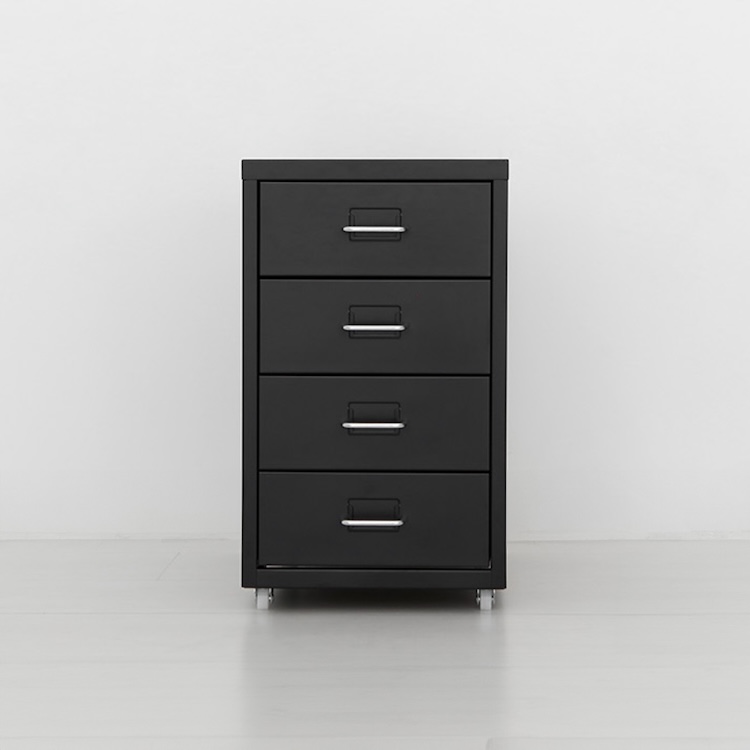 피하 낮은서랍장 280x410x480mm, 4단, 블랙 4565.7787 - 메인 이미지