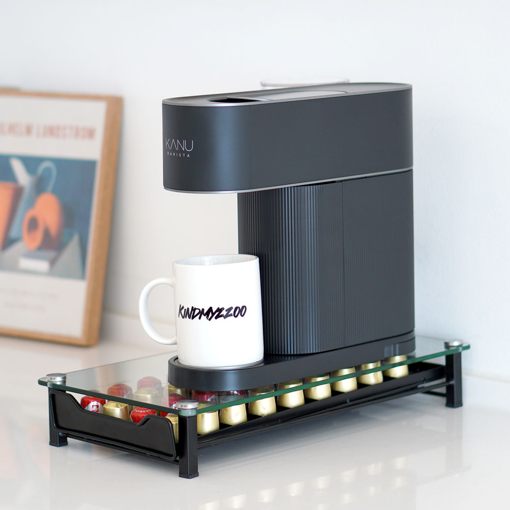 서랍형 커피캡슐보관함 네스프레소 일리 강화유리 40구 호환