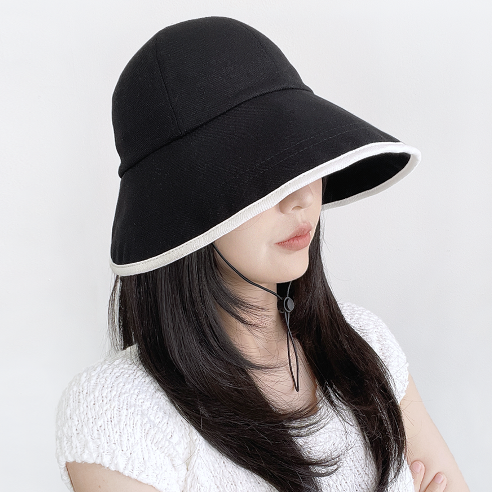 사계절 린넨 여성 자외선차단 챙넓은 와이어 벨크로 벙거지모자 버킷햇