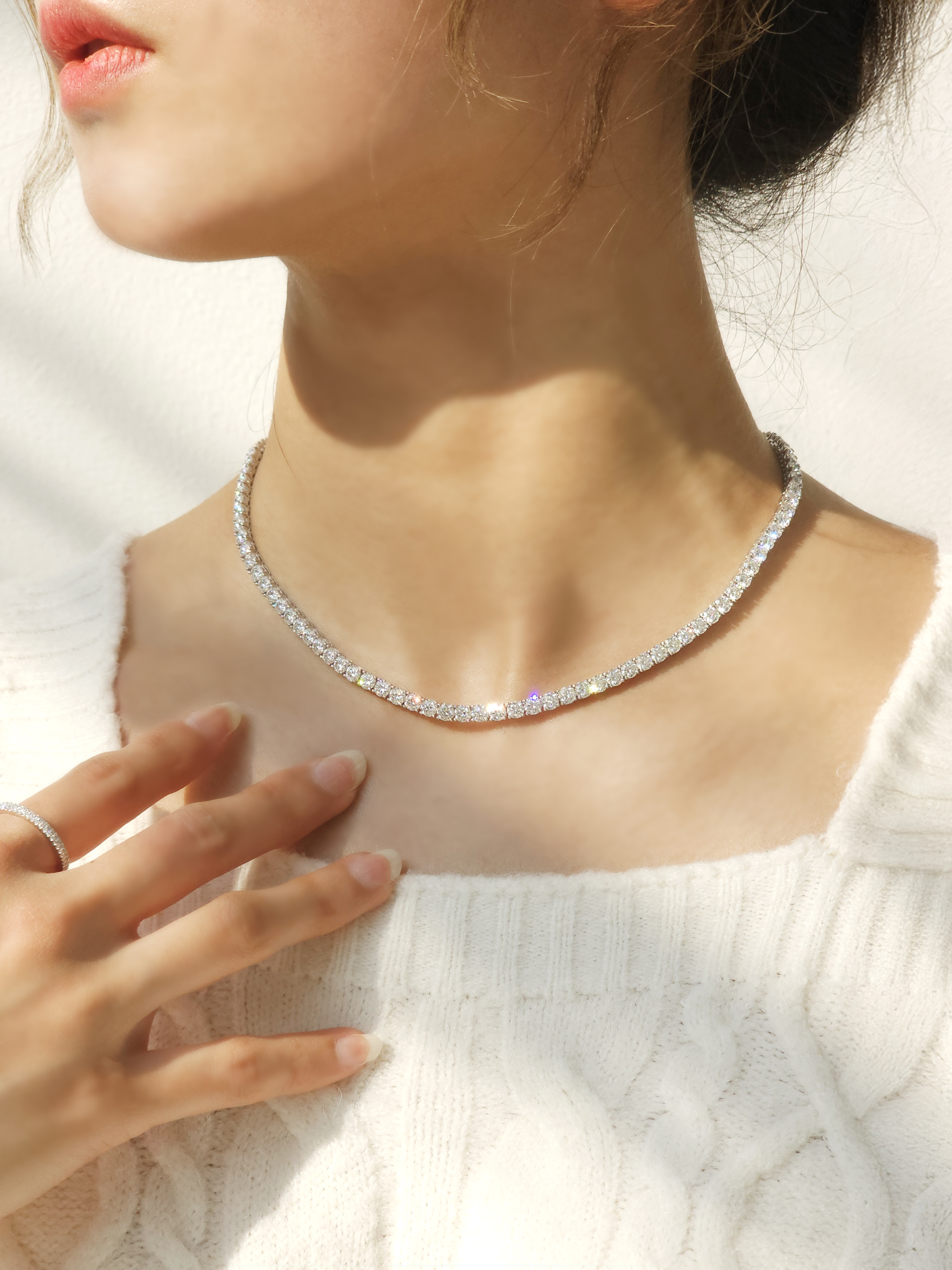 랩다이아 테니스목걸이 2부 4프롱 랩다이아몬드 14k 18k - 상세 이미지 3