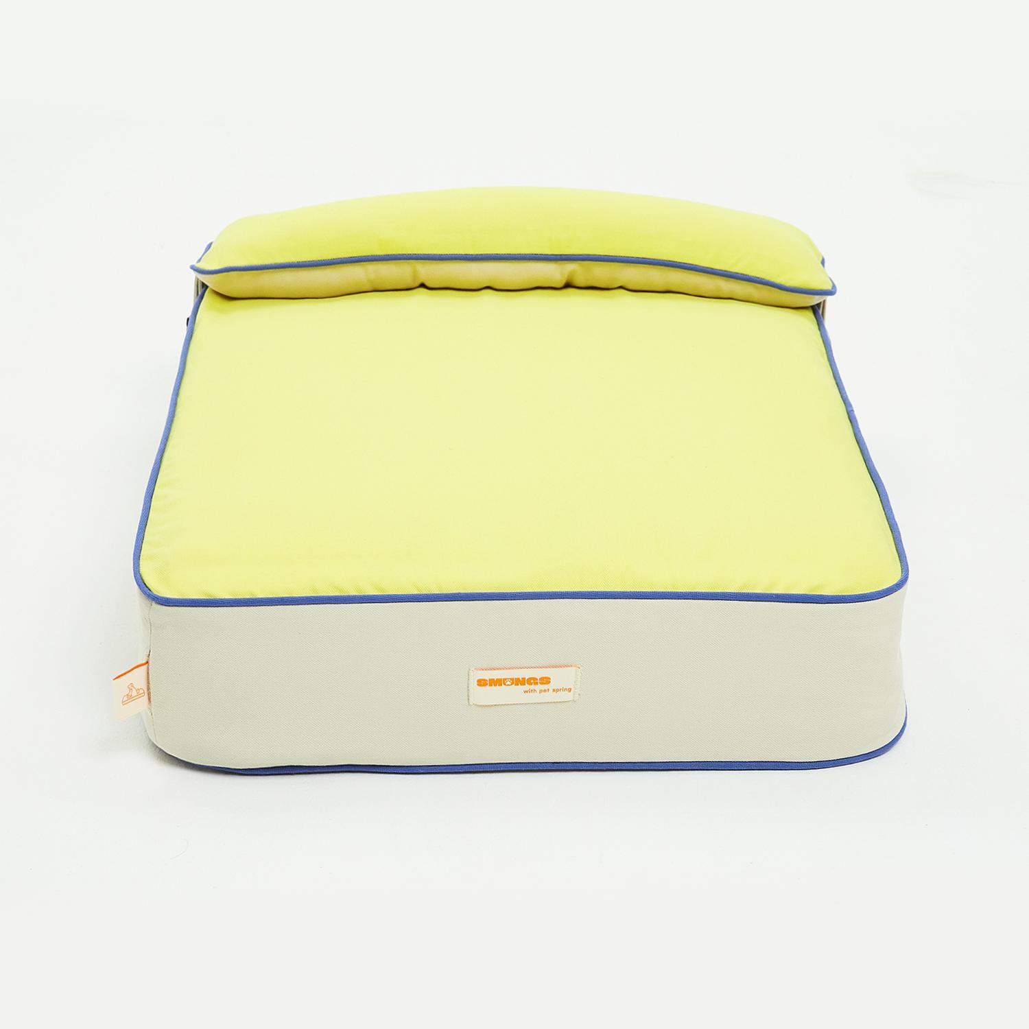 스멍스 강아지 스프링 디스크 침대 매트리스 옐로우
