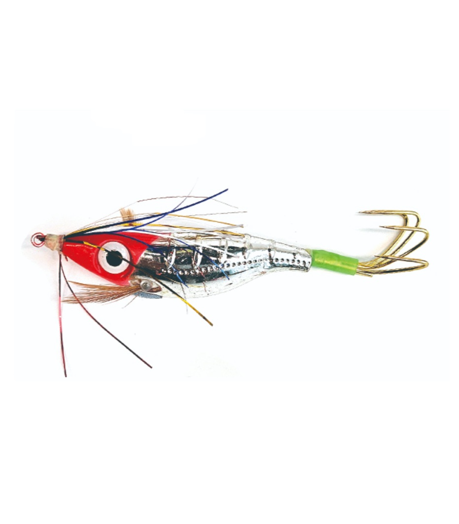 트리플 틴셀 타코 사발이 에기 왕눈이 문어 삼발이 피 돌 선상낚시 2 레드헤드 실버, 9.5cm