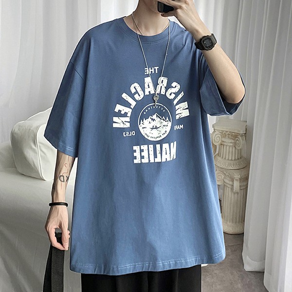 3컬러 데일리 오버핏 프린팅 반팔티 IS- TS 54 남성 티셔츠 패션 라운드 - 상품 이미지
