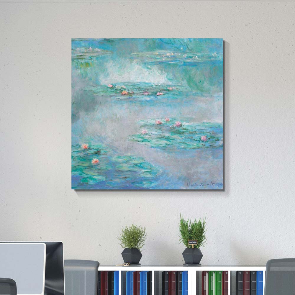 클로드 모네 그림 수련 70 x 70cm 명화 거실 현관 액자 인테리어 - 상품 이미지