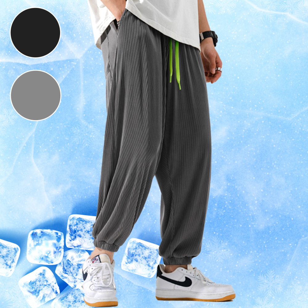 브랜다 쿨링 팬츠 츄리닝 남자 여름 바지 트레이닝 아이스 고무줄 밴딩 와이드 - 상품 이미지