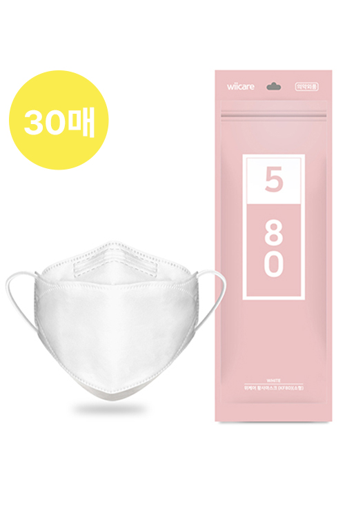 위케어 KF80 화이트 소형 30매 코로나 황사마스크 유아 초소형 아동 키즈 어린이 - 상품 이미지