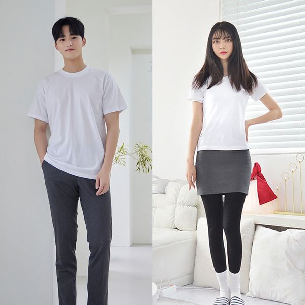 티셔츠 라인핏 화이트 교복흰티 교복몰 면티 X - 메인 이미지