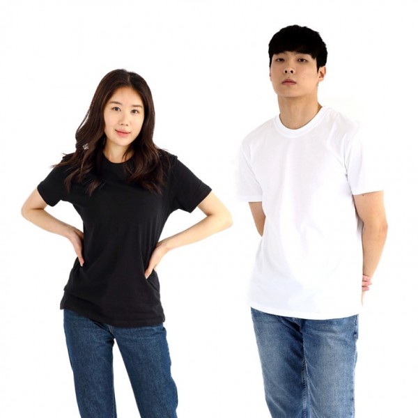 무지 티셔츠 반팔티 100 면 면티 20 수 30 남자 무지티 면100 프로 반팔면티 - 상품 이미지