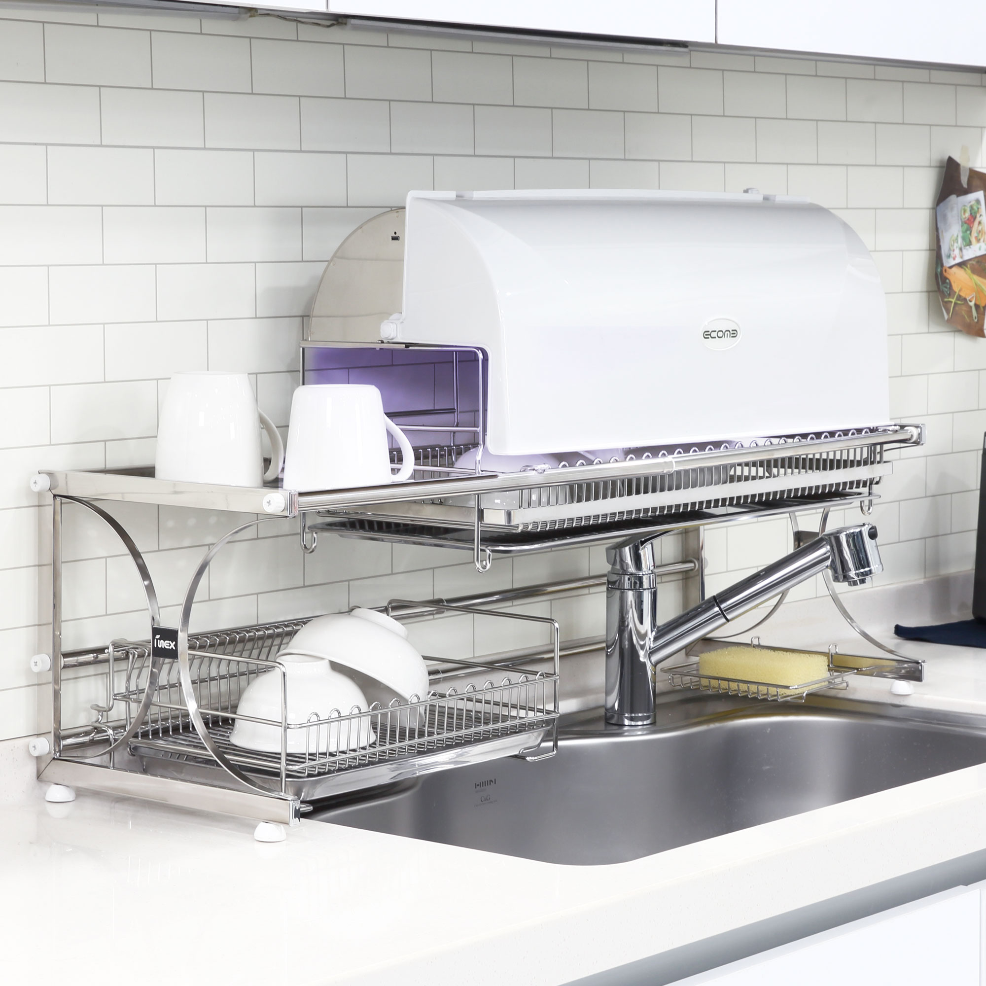 아이넥스 에코미 스마트 UV LED 살균 식기건조대 주방 싱크대 설거지 건조대 제품 이미지