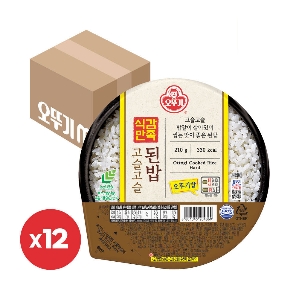 오뚜기 오뚜기밥 식감만족 고슬고슬된밥 210g, 12개 - 상품 이미지