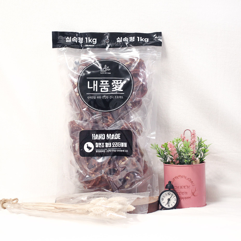 내품애 실속형 대용량 강아지 간식 칠면조+황태+오리더블링, 1kg, 1개 - 상품 이미지