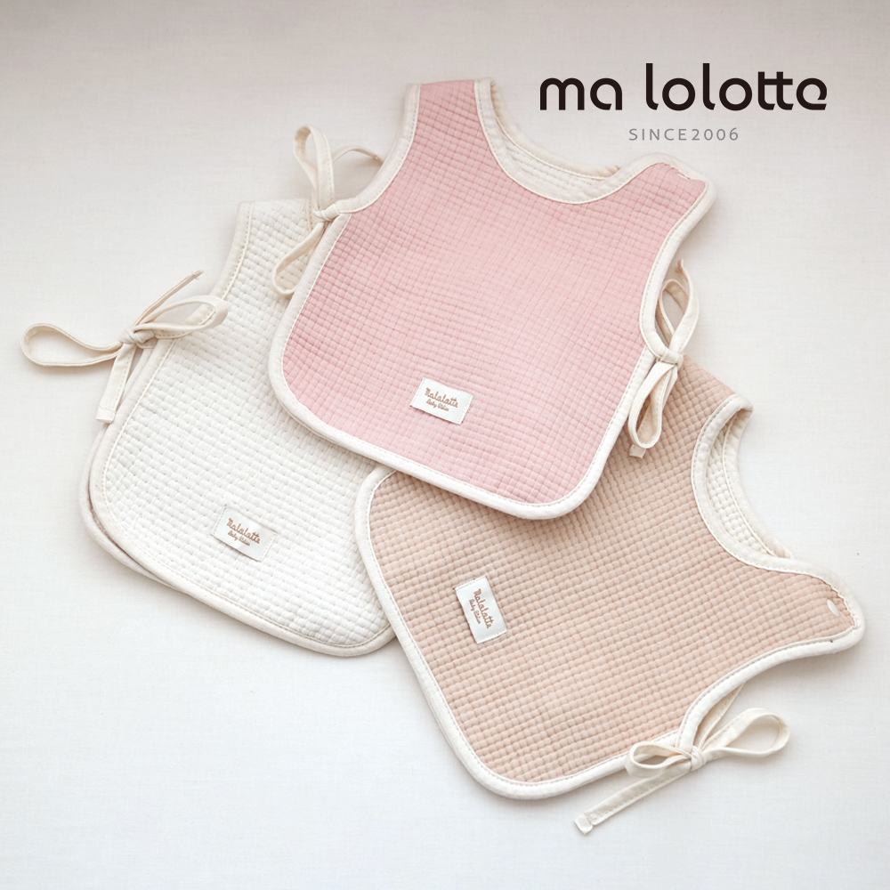 마롤로뜨 아기 턱받이 3중 거즈 조끼형 순면 이유식 유아 신생아 면 아기침받이