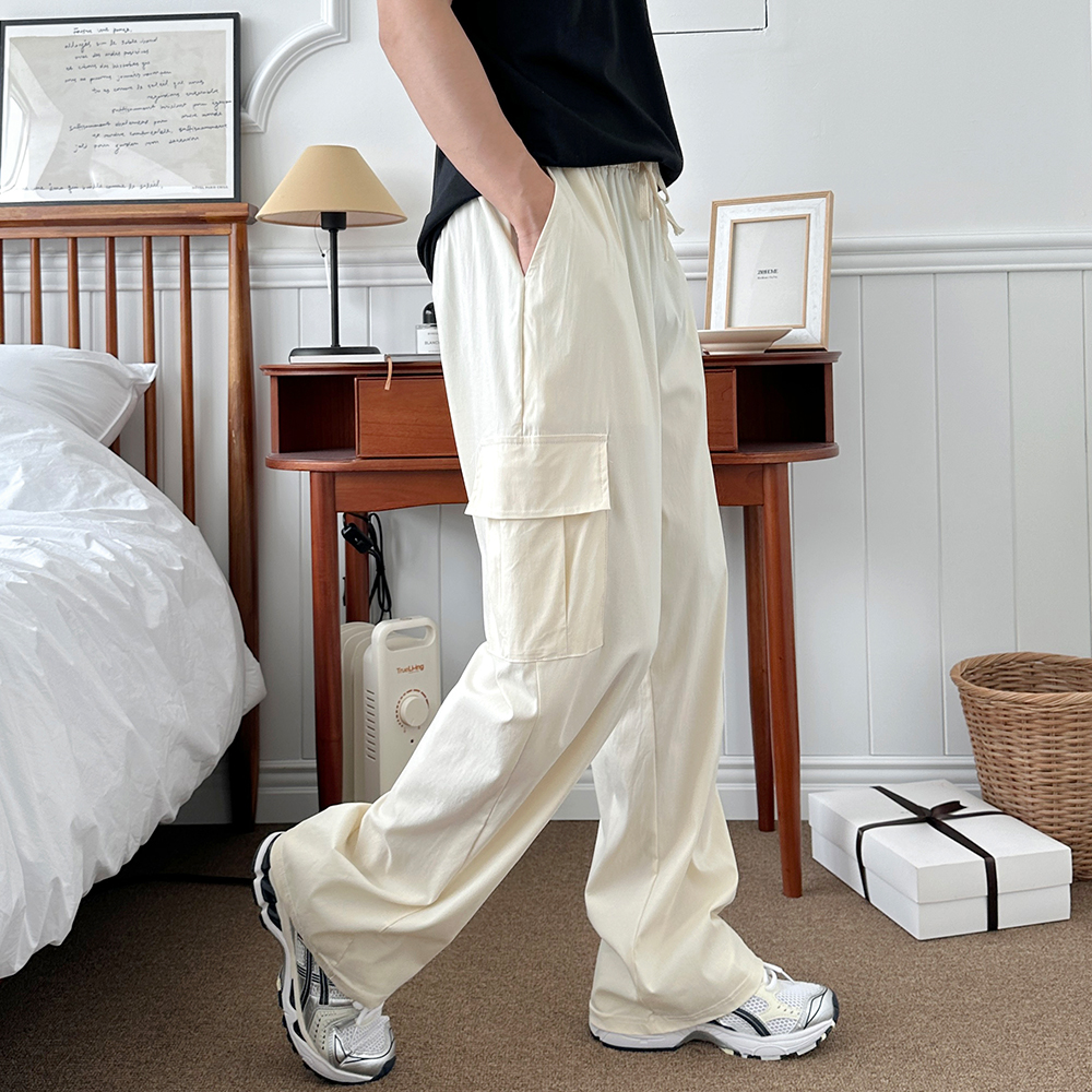 쏠머 남성 사라쿨 카고 와이드 팬츠 SD- 240563M 남녀 공용 바지 여름 와이드핏 - 상품 이미지