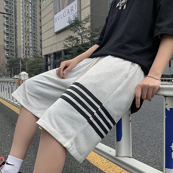 남성 배색 스트라이프 포인트 데일리 반바지 IS- PA 82 여름 캐주얼 패션 밴딩 - 상품 이미지