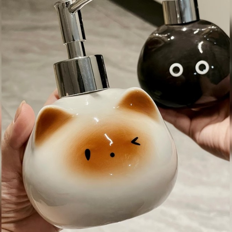 고양이 욕실 디스펜서 세라믹 공병 호텔 샴푸통 - 상세 이미지 2