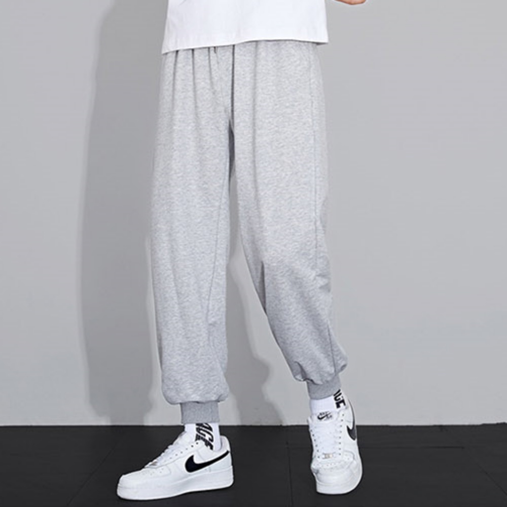 2컬러 남자복 트레이닝밴딩 와이드 바지 조거 팬츠 남성 츄리닝 운동 남자통큰 통넓은 - 상품 이미지