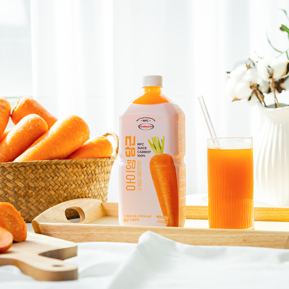 [100% NFC 당근 16.7개 착즙] 보넬드 아이엠 당근 주스 즙 당근, 1L, 3개