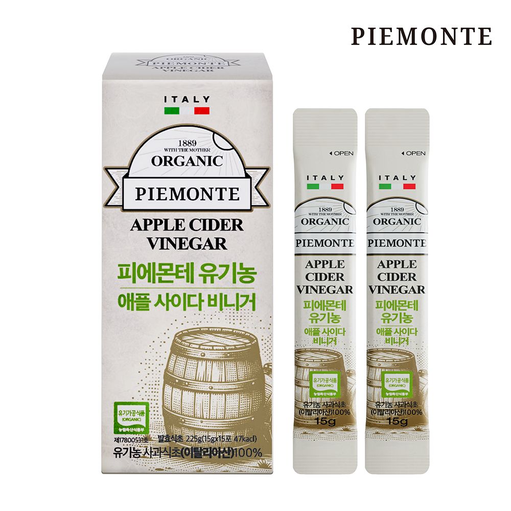 피에몬테 애사비 스틱 100% 이탈리아 유기농 사과 초모 식초 15포, 1개 - 메인 이미지