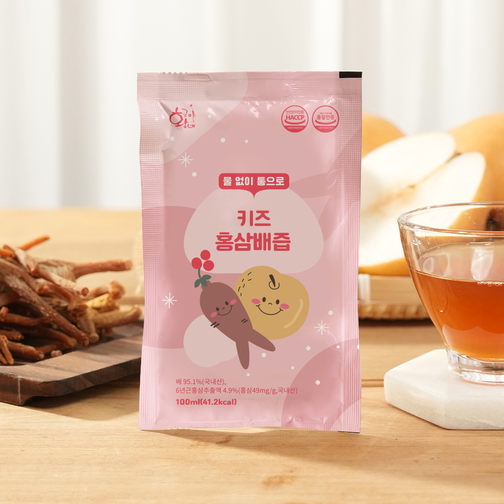 6년근 키즈 홍삼배즙 100ml 30포 진액 엑기스