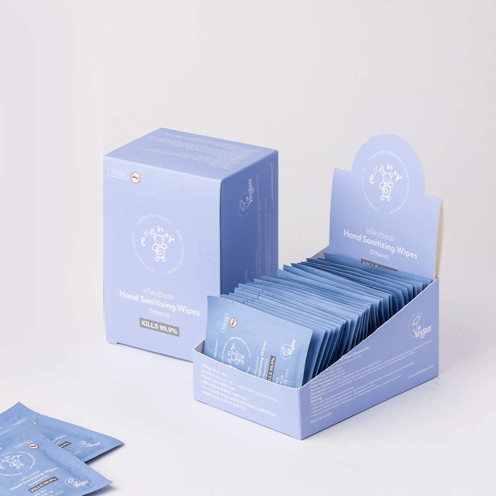 엘리베어 휴대용 손소독 티슈 개별포장 2box (60매입) 대형 알콜스왑 보습살균