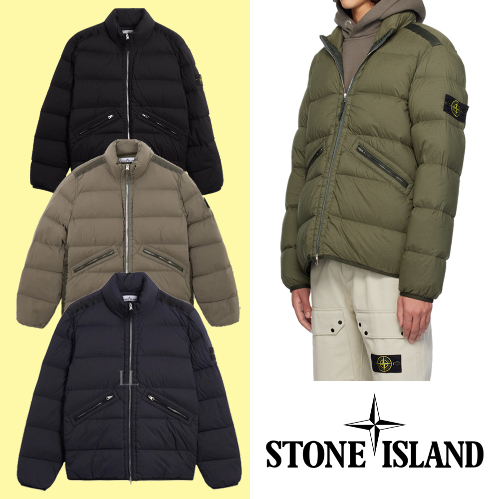 스톤아일랜드 패딩 크링클랩스 남성 자켓 후드 로고