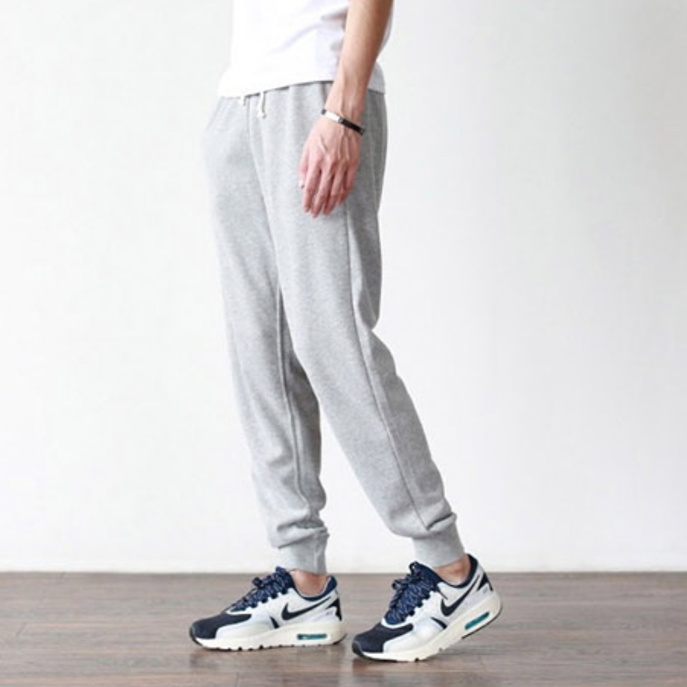 남자 편한 트레이닝 팬츠 캐주얼 스판 고무줄 운동 바지 - 2컬러 조거 캐주얼룩 츄리닝 - 상품 이미지