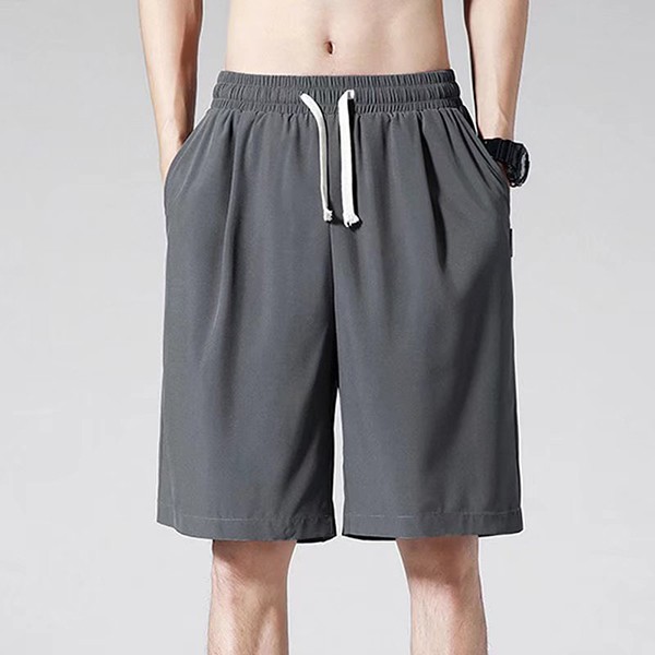 3컬러 남성 허리밴딩 무지 5부 반바지 팬츠 IS- PA 65 아웃도어 레저 면바지 - 상품 이미지