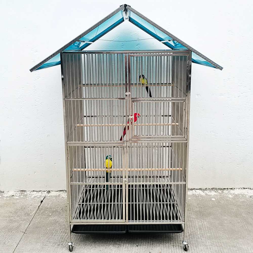 하우스 앵무새장 새집 상품 놀이터 특대형 잉꼬 이동식 길이55x폭55x높이90cm - 상세 이미지 4