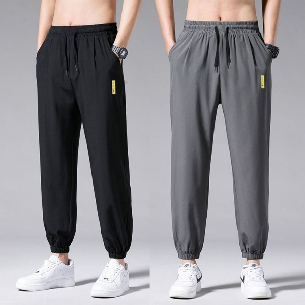 남자 편한 바지 심플 여름 쿨링 조거 팬츠 까실 원단 여자 여성 아이스 - 상품 이미지