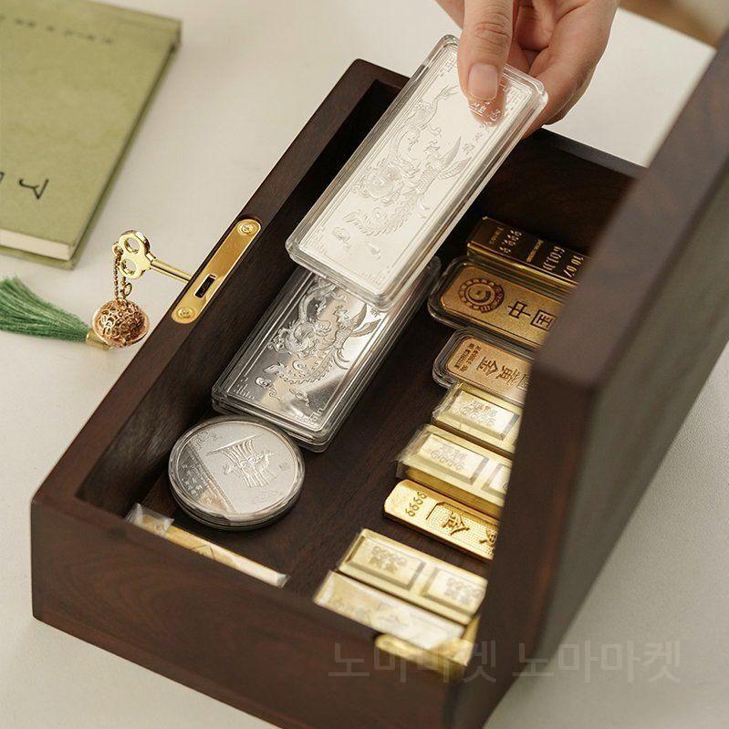 골드바 보관함 골드 금 은화 컬렉션 고급 케이스 다크브라운_파티션 4칸 - 상세 이미지 2
