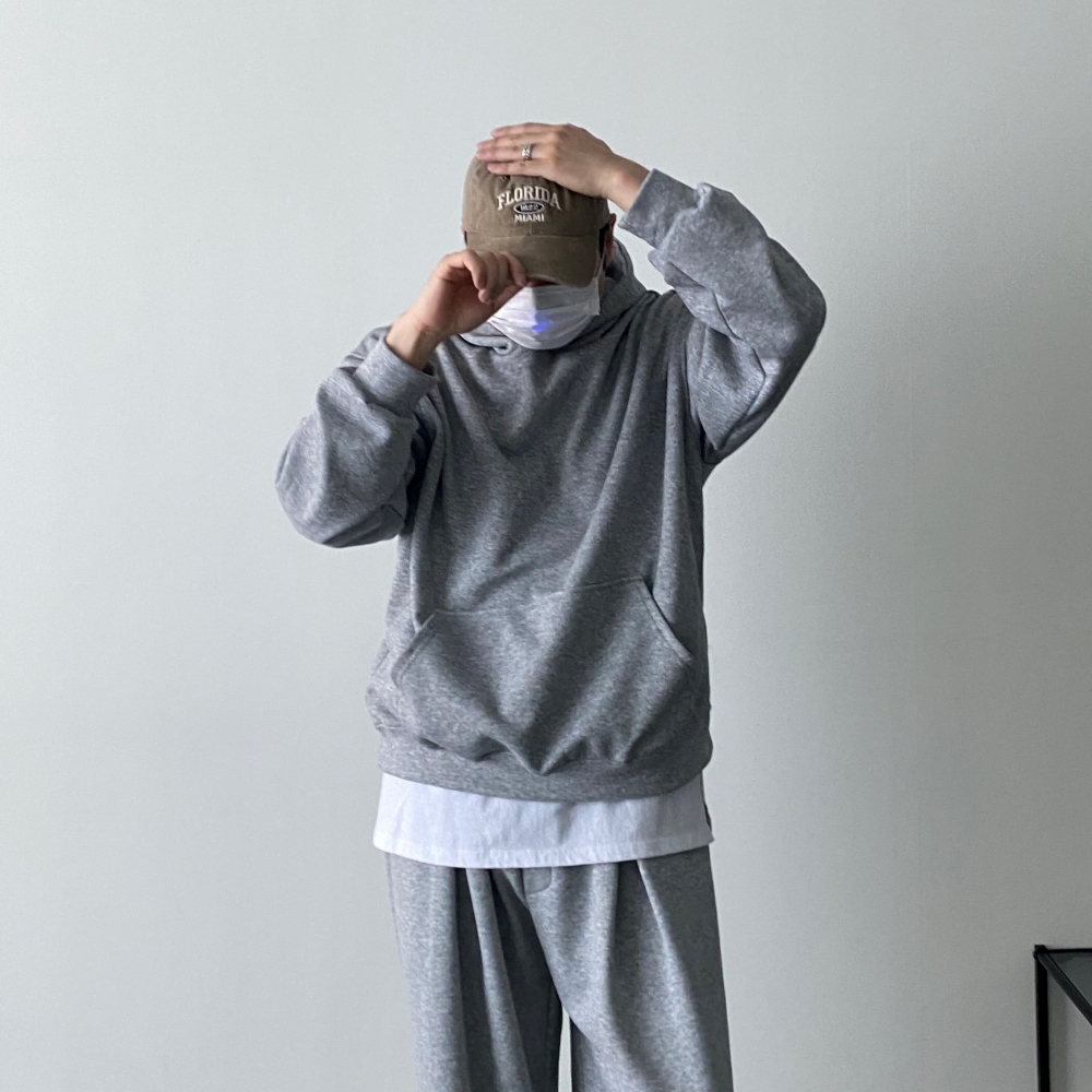오버핏후드티 남자오버핏맨투맨 무지티 - 상세 이미지 2