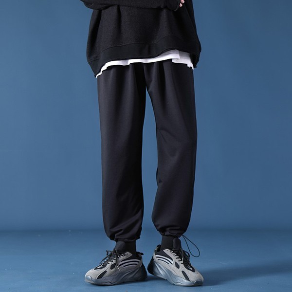 남성 밑단 스트링 조절 일자 트레이닝 바지 IS- PA 34 밴딩 조거 팬츠 데일리 - 상품 이미지