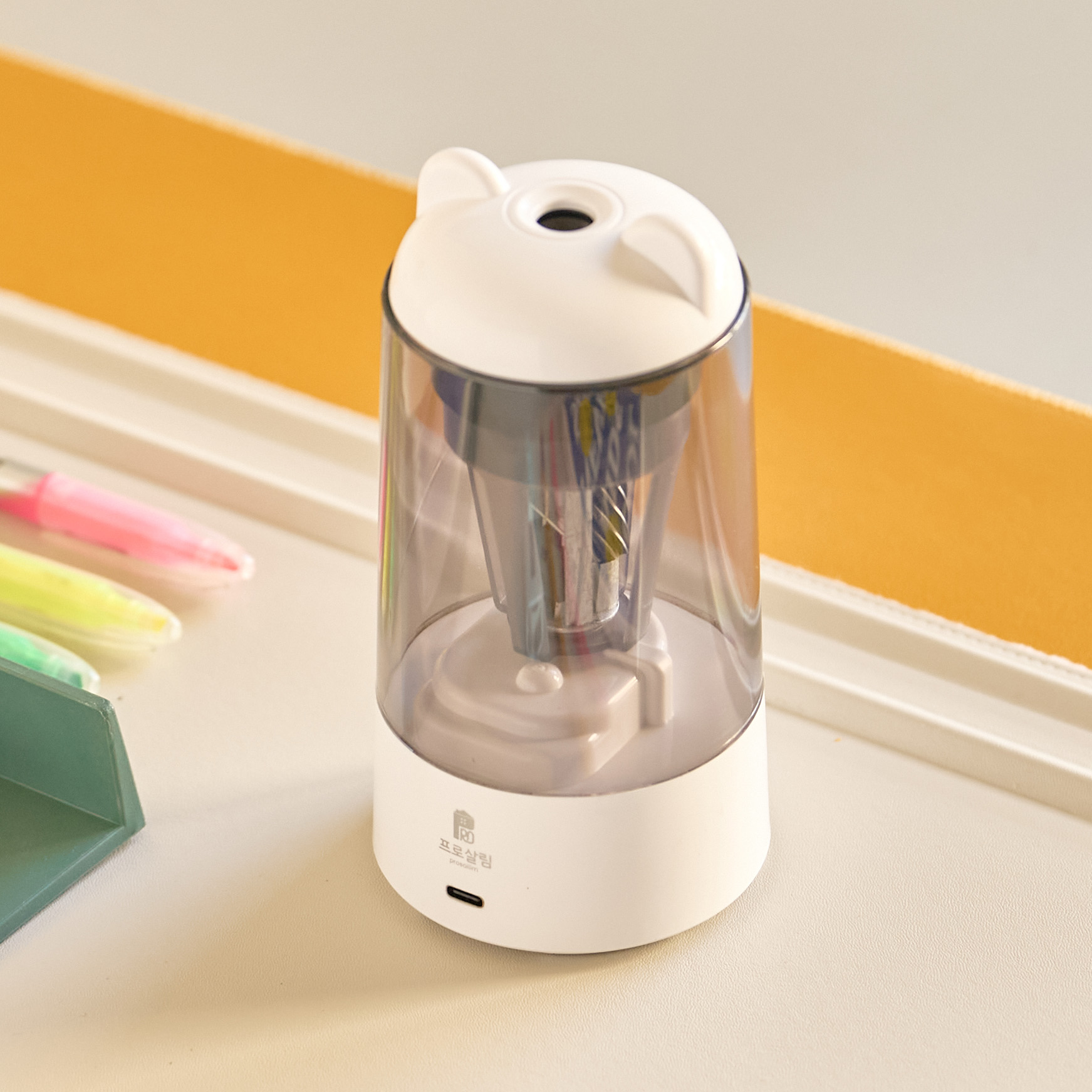 프로살림 자동 전동 연필깎이 오토베어 점보 자동상승